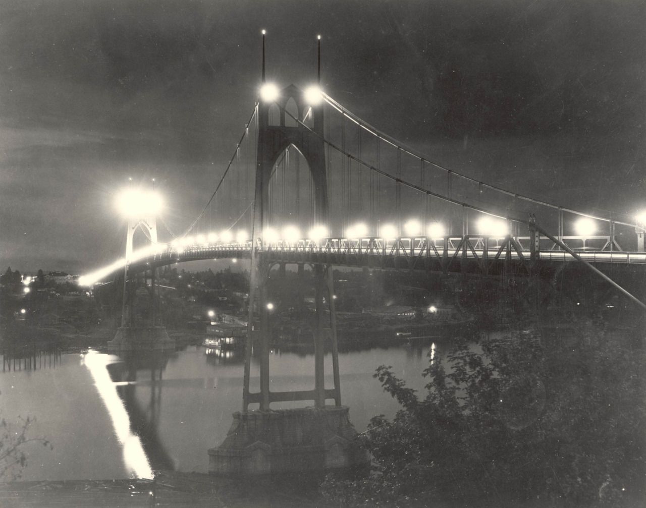 St. Johns Bridge at night, Portland